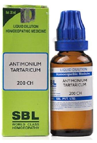 SBL Antimonium Tartaricum Dilution 200 CH, Packaging Size : 30ml