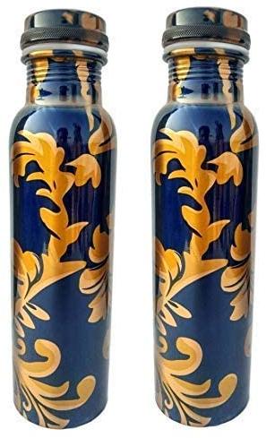 Set Of 2 Printed Copper Water Bottle