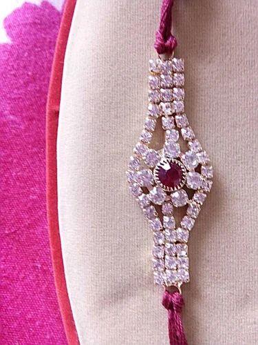 Artificial Diamond Rakhi, Color : Silver