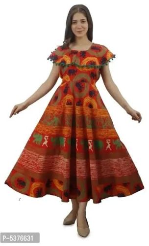 Cotton Printed Chikan Kurtis, Length : Add