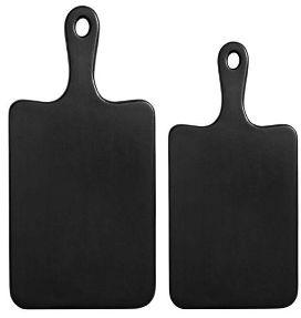 Rectangular Black Wooden Serving Platter Set