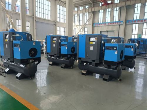 Steel screw air compressor, Color : Blue, Black