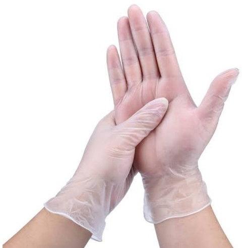 Plain Vinyl Surgical Gloves, Size : M