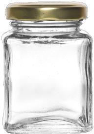 Transparent Square Metal 100 ML Glass Jar, For Food Storage, Cap Type : 43 MM Lug Cap