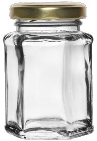 Transparent 100 ML Hexa Glass Jar, For Food Storage, Cap Type : 43 MM Lug Cap