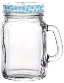 Transparent 130 ML Handle Mason Glass Jar, For Food Storage, Shape : Round