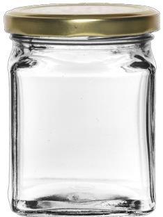 Transparent Square Metal 250 ML Glass Jar, For Food Storage, Cap Type : 63 MM Lug Cap