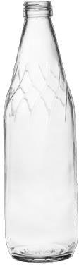 Transparent Round 750 ML Sharbat Wave Glass Bottle