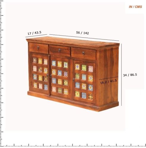 Sleepowell MMM Sheesham Wood Side Board TV Cabinet