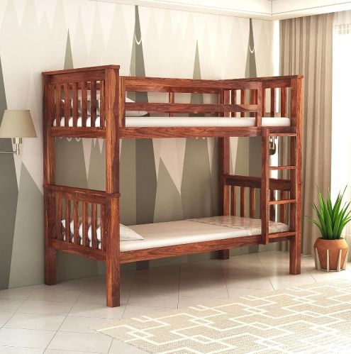 Brown Polished Wooden Bunk Bed