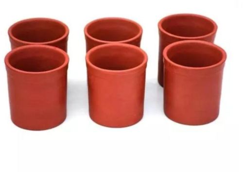 Rbb Thanda Maati Clay 6 Piece Glass Set, Shape : Vertical