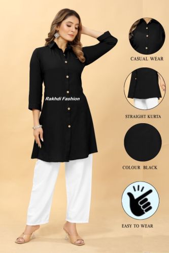 Plain Crepe Kurtis, Size : M, XL, XXL, Xs