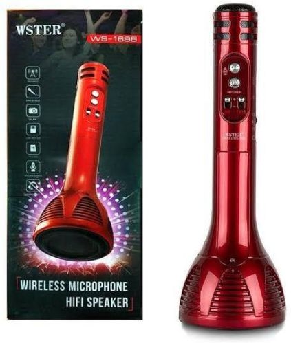 Red Wster Wireless Microphone Hifi Speaker, For Recording, Style : Modern