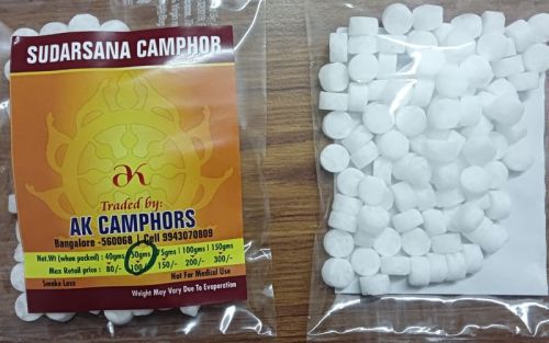 White Solid Camphor Tablets, For Worship, Packaging Type : Packet