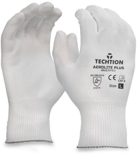 PU Coated Gloves-TECHTION-AEROLITE PLUS MULTIPRO, For Electrical, Material Handling, INDUSRIAL, Length : 10-15 Inches