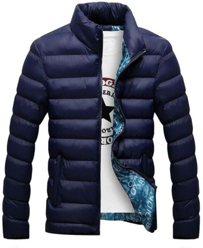 Plain Men Blue Parka Jacket, Size : S To XXL