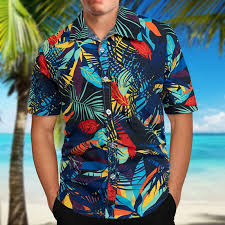 Polyester Hawaiian Beach Wear Shirt, Size : M, XL, XXL