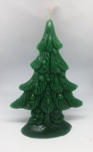 Polished Paraffin Wax Plain Christmas Tree Candle, For Lighting, Decoration, Technics : Machine Made