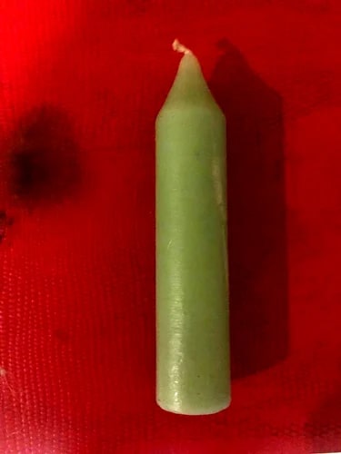 8 Inch Round Polished Paraffin Wax Green Taper Candle, For Lighting, Technics : Machine Made