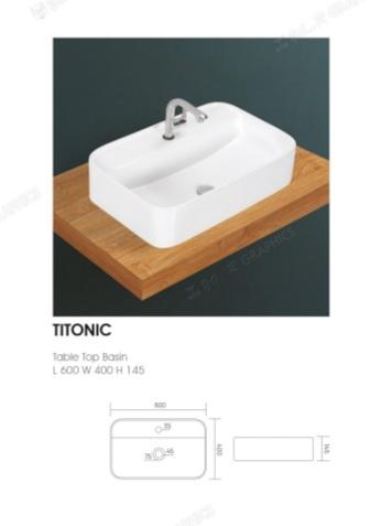 ICEBERG Plain Polished Ceramic TITONIC WASH BASIN TT, For Home, Hotel, Restaurant, Style : Modern
