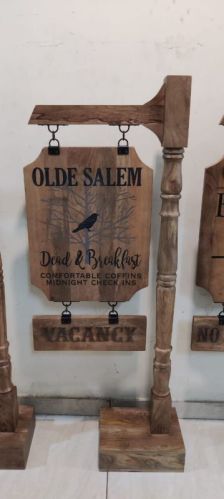 Antique Polished Wooden Sign Board Handicrafts, For Gifting