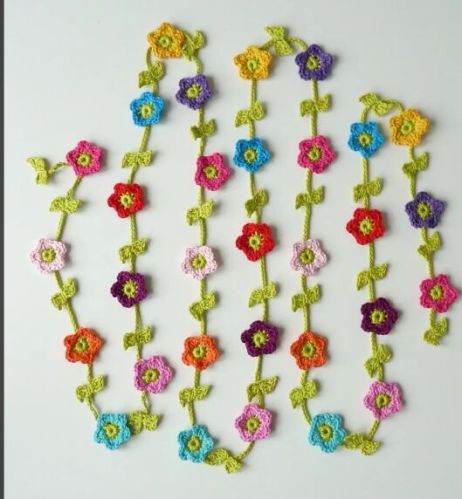 Cotton Crochet Flower Garlands, Color : Multi