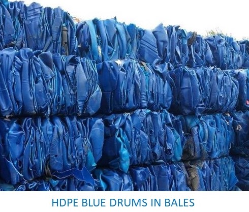 HDPE Blue Drums In Bales, Packaging Type : Bag