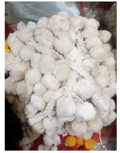 White Cotton Pumpum Lace, Width : 16mm