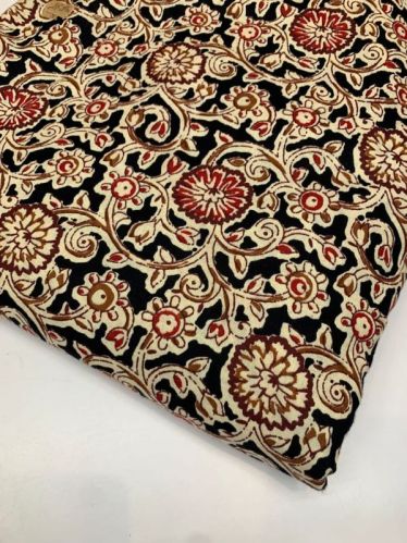 Hand Block Kalamkari Print Fabric, For Garments, Packaging Type : Poly Bag