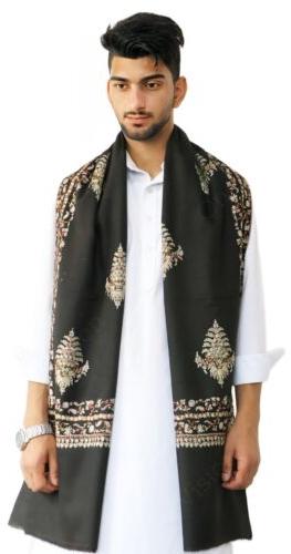 Black Pure Kashmir Pashmina Handmade Shawl, Style : Modern