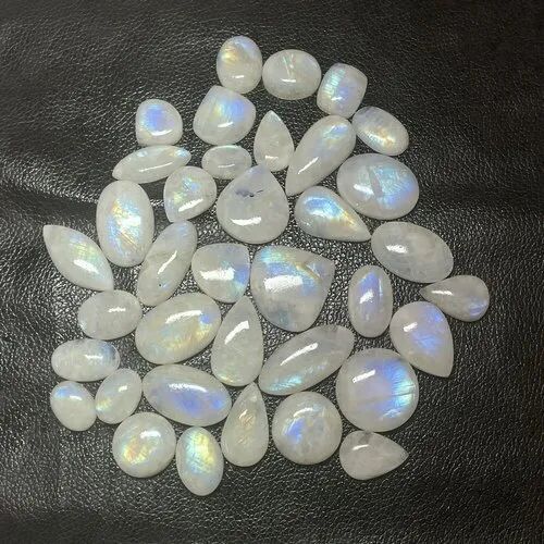Rainbow Moonstone Cabochon Gemstone, Shape : Mix