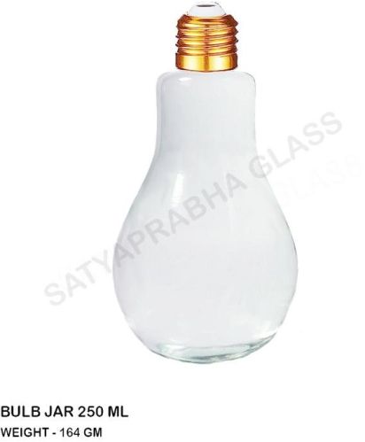 Screw Aluminium Polished Glass Bulb Jar, For Juice, Feature : Fine Finishing, Shiny Look