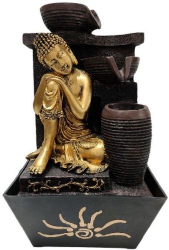 Polished LED Designer Buddha Water Fountain, For Indoor, Design : Antique