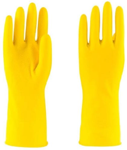 Plain Orange Latex Household Rubber Hand Gloves, Brand Name : Aurf