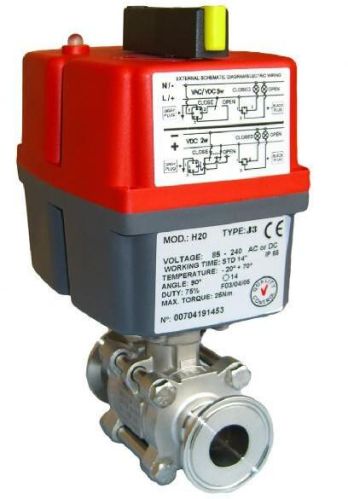 Electric Stainless Steel 3 Piece Hygienic Ball Valve