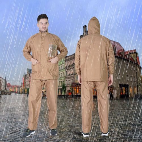 KHAKI RAIN SUIT, Size : L, XL, XXL