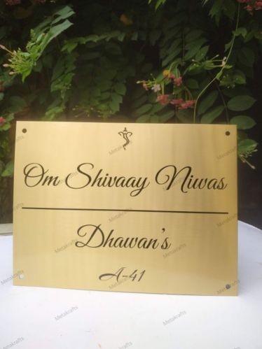 Rectangular Polished Brass Nameplate