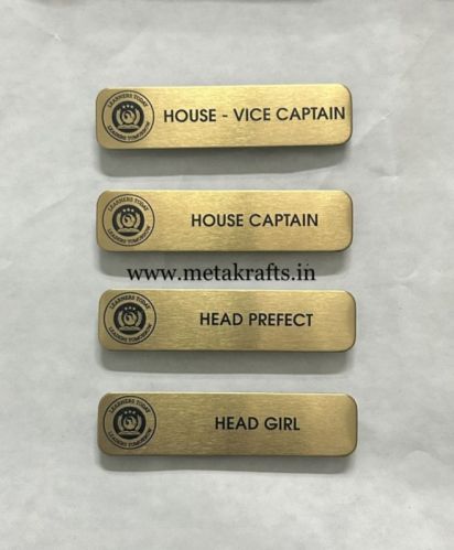 Rectangle Polished Steel Magnetic Badges