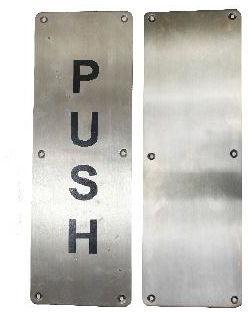 Polished Stainless Steel Push Plate, For Hardware Fittings, Color : Silver