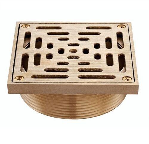 Polished Floor Drains Square Bronze Strainer, Brand Name : QSF