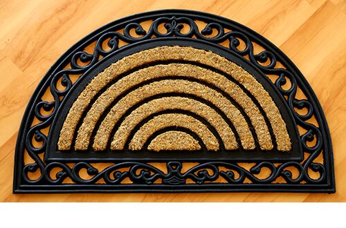 100% Cotton Rubberized Doormats, Color : Multi