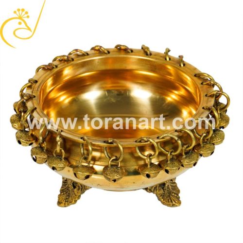 Polished Brass Ghungroo Urli Bowl, Packaging Type : Card Box Packing