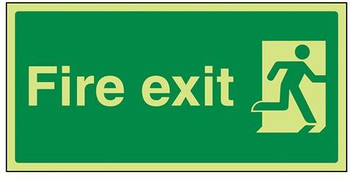 Rectangle Aluminium Fire Exit Signage Board, For Theatre Etc.