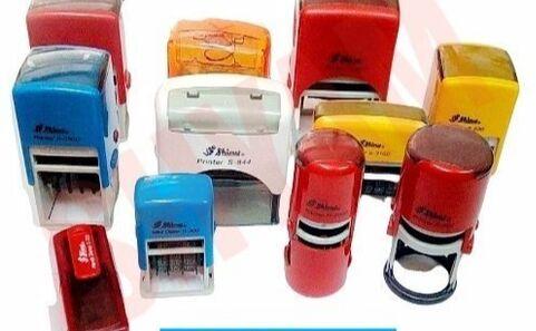 Plastic Self Inking Stamps, Color : Red, Blue, Black