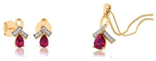 DPS160 Gold and Diamond Pendant Set