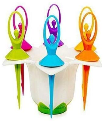 Dancing Doll Fruit Fork Cutlery Set, Feature : Easy To Use Easy To Clean .