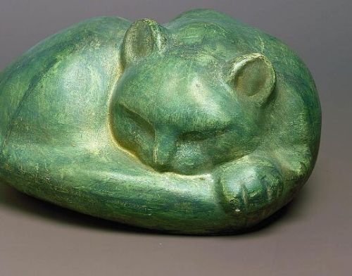 Sleeping Coon Cat Sculpture