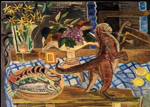 Still Life Cat Painting