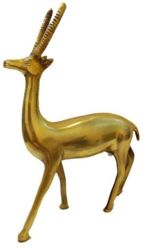 Plain Polished Brass Deer Statue, For Interior Decor, Office, Home, Gifting, Packaging Type : Carton Box