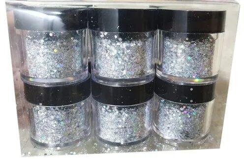 Silver Nail Glitter, Packaging Size : 50g